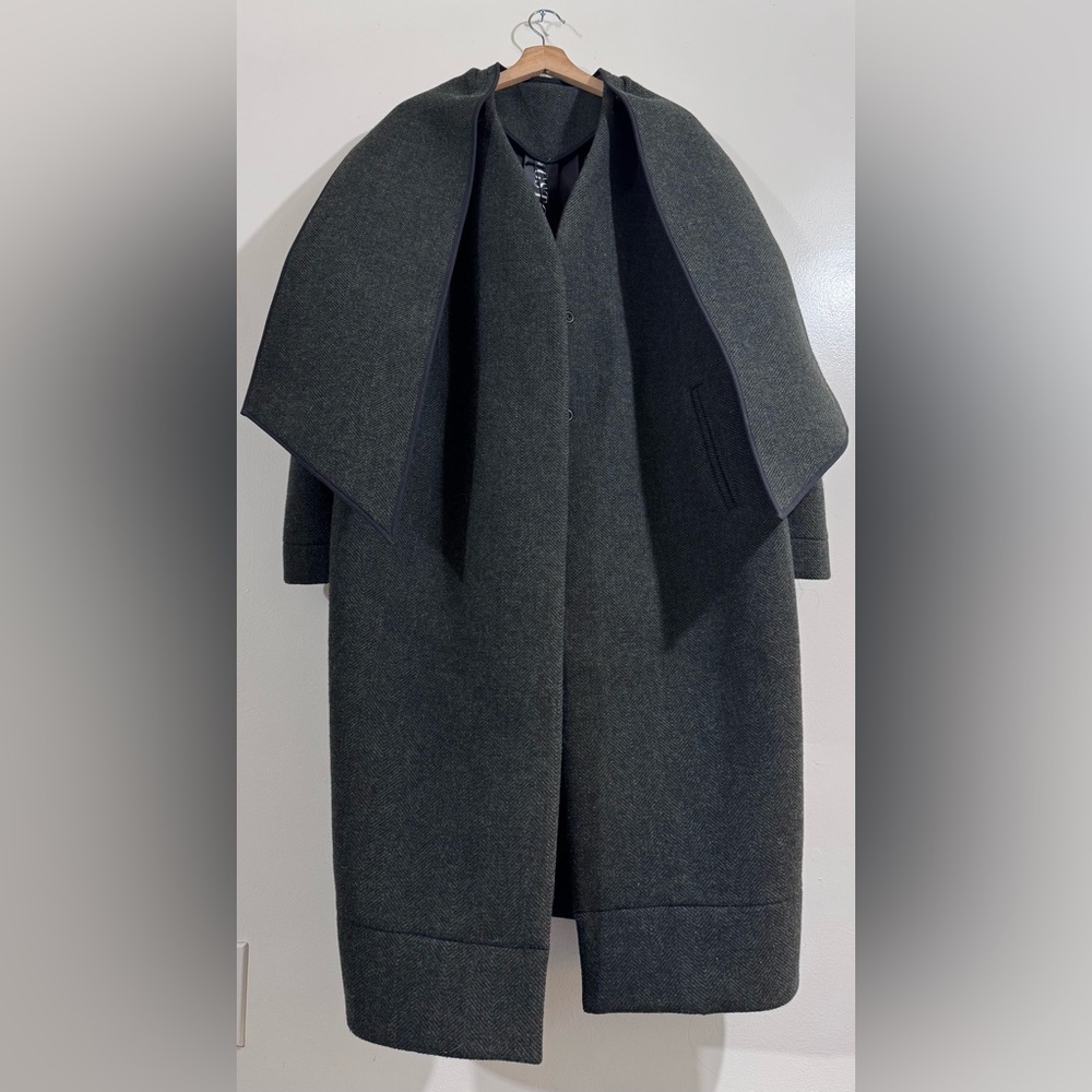 GSTQ Chic Charcoal Women's Cape Coat